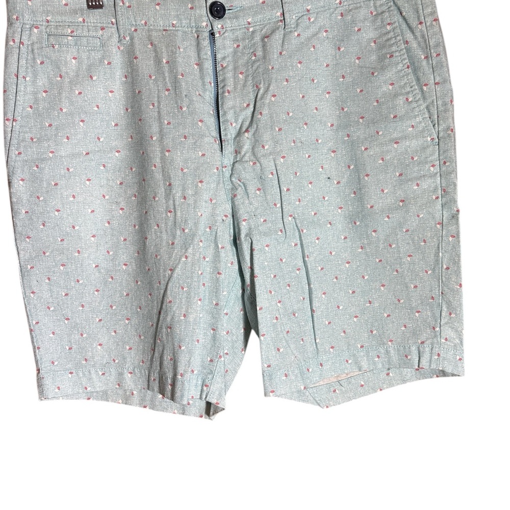 Original Penguin Men's Light Aqua Blue Patterned Shorts
